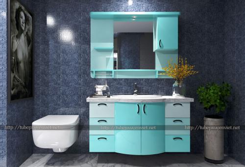 Tủ lavabo đẹp độc đáo XVL708 màu xanh pastel
