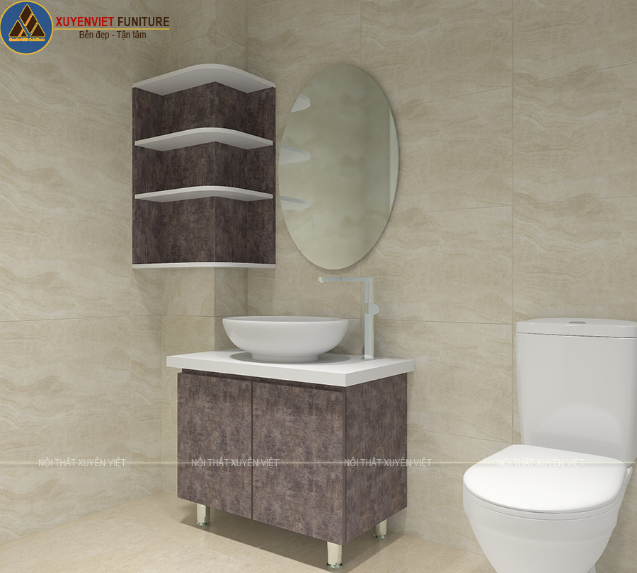 Combo tủ bếp hiện đại & tủ lavabo nhựa nhà chị Vy - Bình Chánh