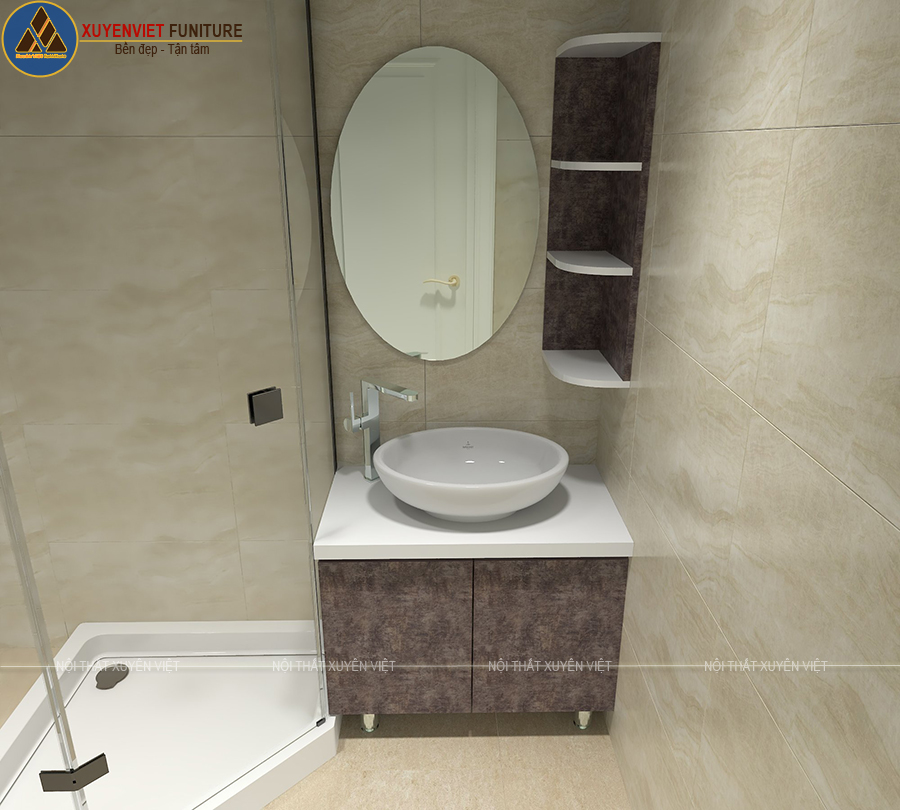 Combo tủ bếp hiện đại & tủ lavabo nhựa nhà chị Vy - Bình Chánh