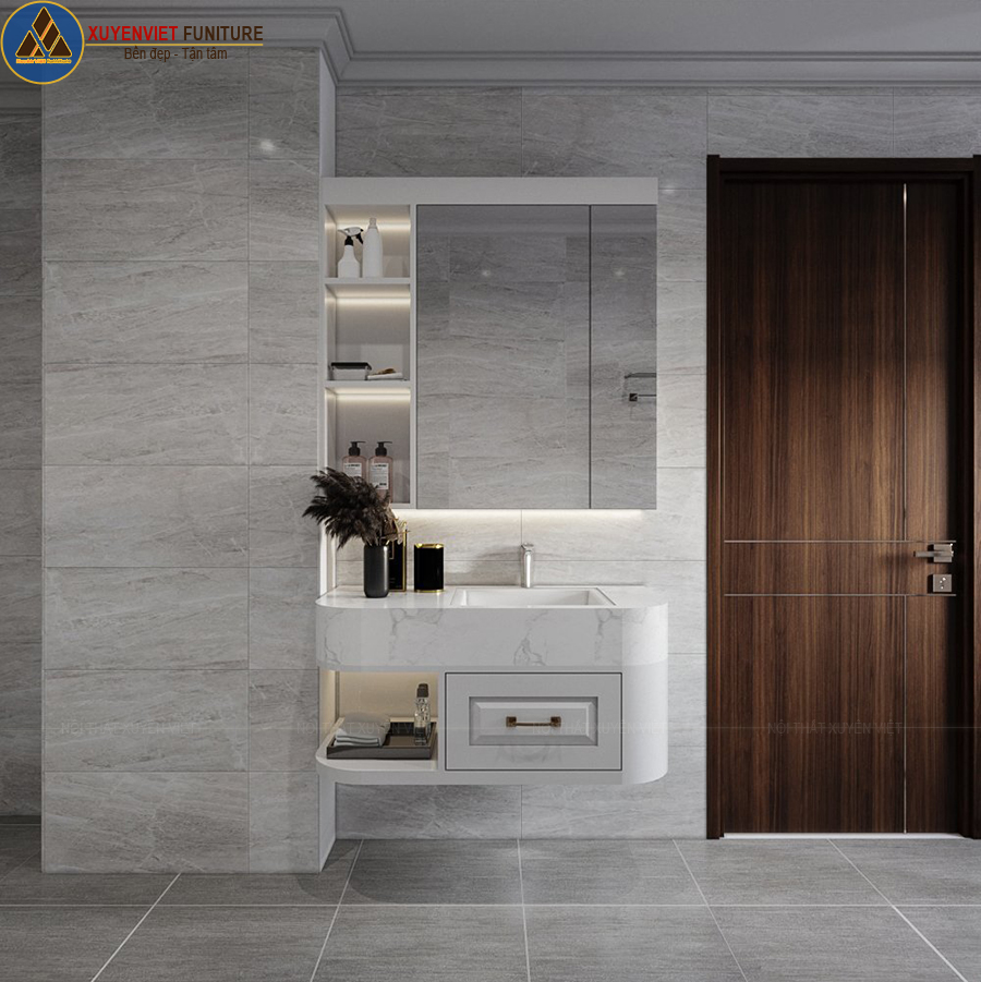 Combo tủ bếp cao cấp và tủ lavabo nhựa nhà chú Chín - Quy Nhơn