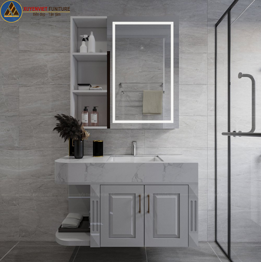 Combo tủ bếp cao cấp và tủ lavabo nhựa nhà chú Chín - Quy Nhơn