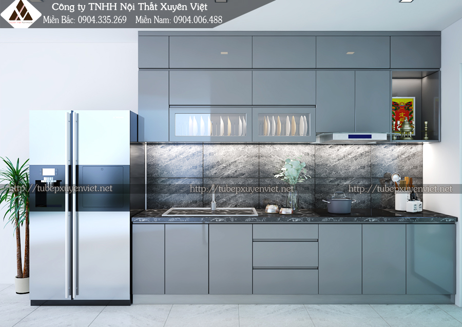 Thiết kế đơn giản và hiện đại, tủ bếp acrylic không chỉ giúp tiết kiệm không gian mà còn dễ dàng vệ sinh. Với bề mặt sáng bóng và đẹp mắt, tủ bếp này sẽ làm bạn hài lòng và giúp bạn trang trí ngôi nhà của mình thêm phần sang trọng.