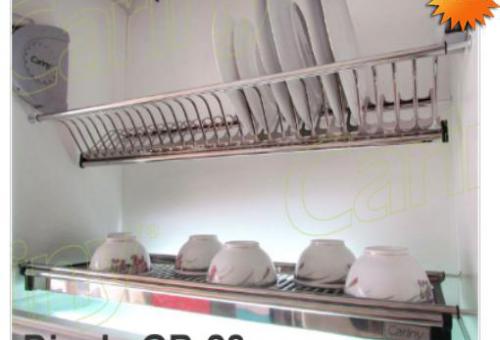 Giá bát đĩa tủ bếp trên inox nan - Cariny