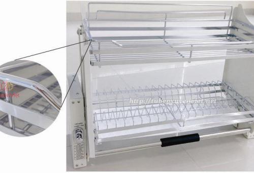 Giá úp bát đĩa đi động đa năng inox sợi vuông GDDS