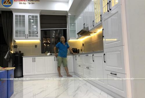 Lắp đặt tủ bếp đẹp sang trọng nhà chị Phương - Quận 2