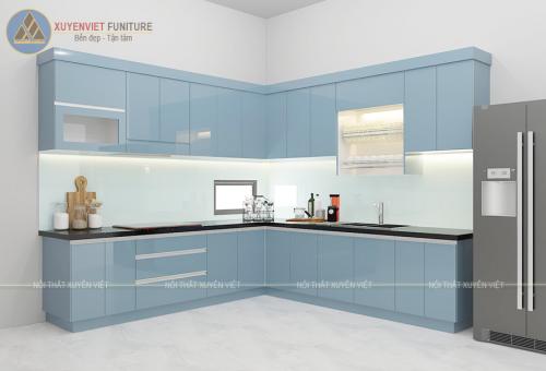 Mát mắt với mẫu tủ bếp nhựa acrylic nhà chị Thủy - Long Khánh