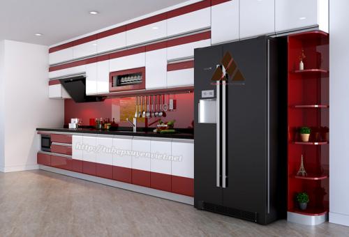Mẫu tủ bếp đẹp chữ i nhà chị Hương - Giáp Nhất, Hà Nội