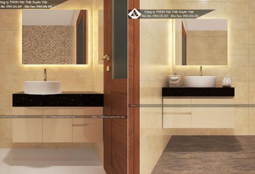 Mẫu tủ chậu lavabo nhựa nhà tắm XVL667