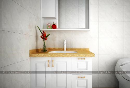 Mẫu tủ lavabo chậu tân cổ điển XVL665