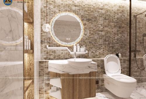 Mẫu tủ lavabo nhựa giả gỗ siêu chịu nước XVL875