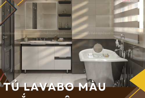 Tủ lavabo màu trắng hiện đại XVL894 kết hợp gương treo tường nhà anh Xuyên - Bình Chánh, HCM