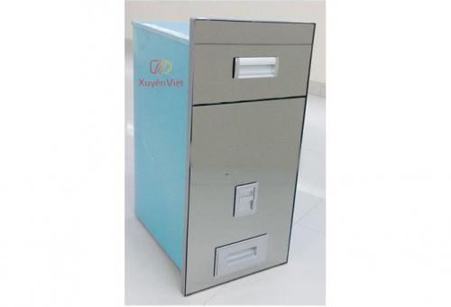 Thùng gạo mặt gương màu trắng bạc TGT