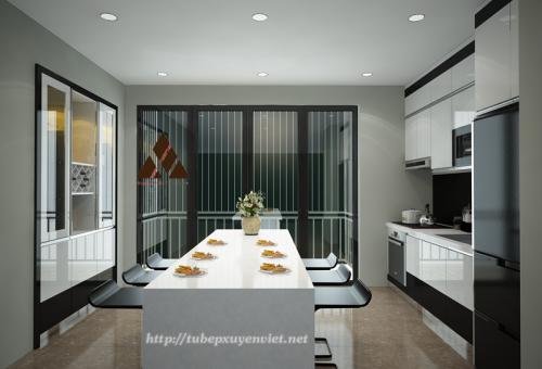 Tủ bếp và tủ rượu âm tường chị Dung - Hồ Tùng Mậu XV29016