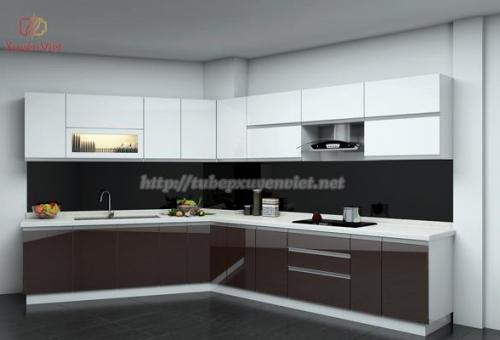 Mẫu tủ bếp có góc choải 145 độ XV047