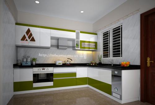 Mẫu bếp đẹp chữ L nhà anh Phong - Hải Phòng XV29316