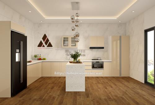 Tủ bếp đẹp đơn giản nhà chị Thủy -Chí Linh, Hải Dương