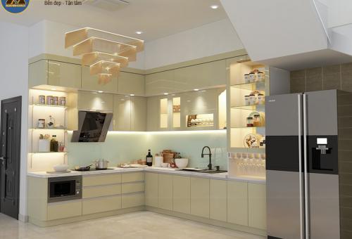 Tủ bếp nhựa acrylic hiện đại nhà anh Quang - HCM