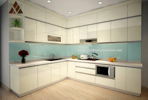 Tủ bếp nhựa Acrylic nhà chị Lê - Ecopark XV26016