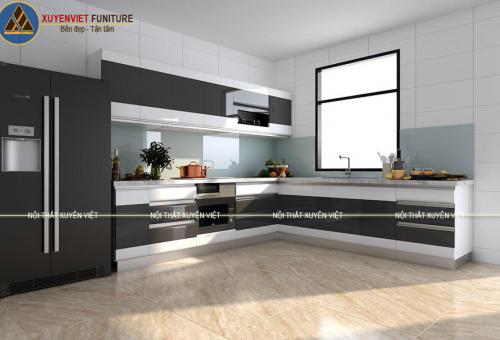 Tủ bếp nhựa cánh bom độc đáo nhà chị Hoa - Hạ Long