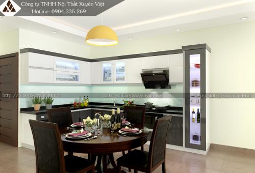 Tủ bếp nhựa đẹp nhà anh Toản - Vinhome Quảng Ninh