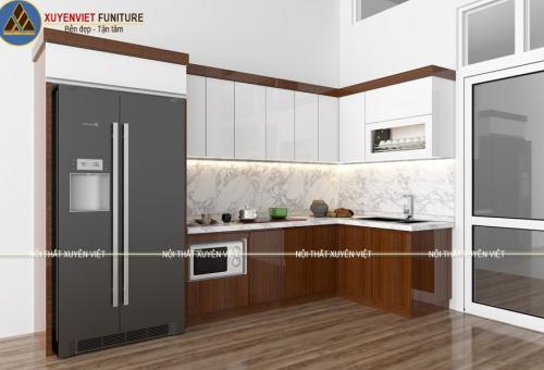 Tủ bếp nhựa vân gỗ nhà chú Thùy - Hạ Long, Quảng Ninh