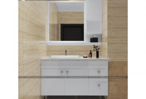 Mẫu tủ chậu lavabo màu trắng XVL666