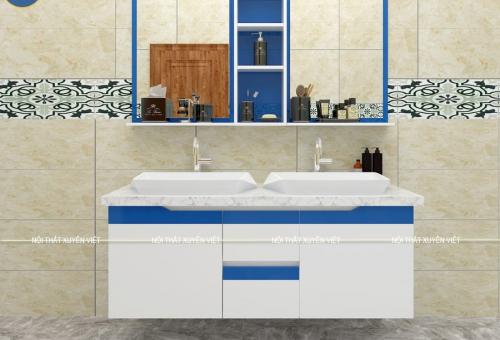 Tủ lavabo đẹp với 2 chậu rửa mặt XVL785