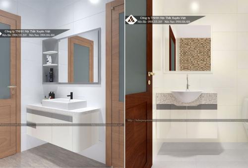 Tủ lavabo đẹp đóng theo yêu cầu XVL655