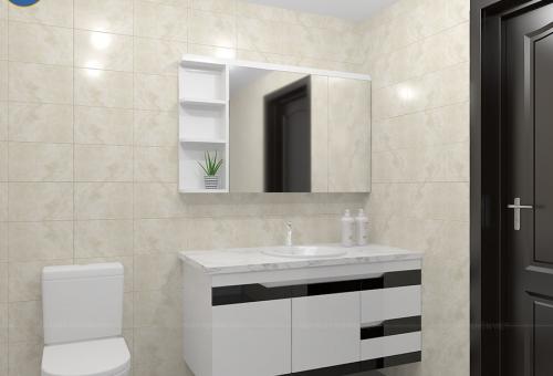 Tủ lavabo nhựa tông đen trắng XVL892