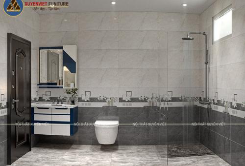 Tủ lavabo nhựa XVL891 tông trắng xanh đẹp mắt