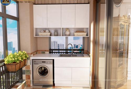 Tủ máy giặt kết hợp chậu rửa hiện đại, tiện ích XVL878