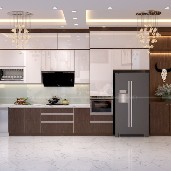 Mẫu tủ bếp sang trọng nhà anh Vinh - Thủy Nguyên