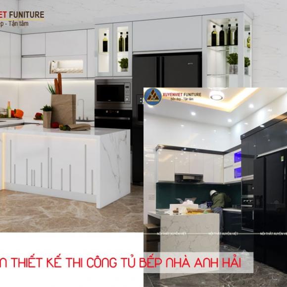 Thiết kế thi công tủ bếp Acrylic nhà anh Hòa - Nam Hải, Hải Phòng