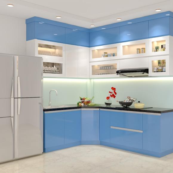 Tủ bếp nhựa hiện đại nhà chị Trang - Quận 12