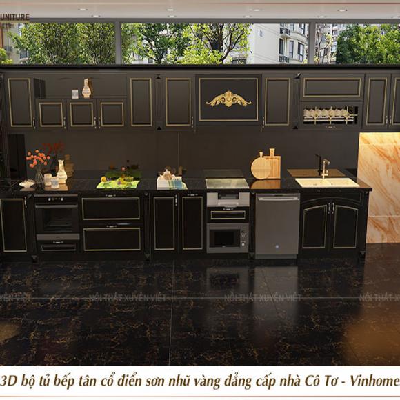 Tủ bếp tân cổ điển đẳng cấp thượng lưu nhà cô Tơ - Hải Phòng