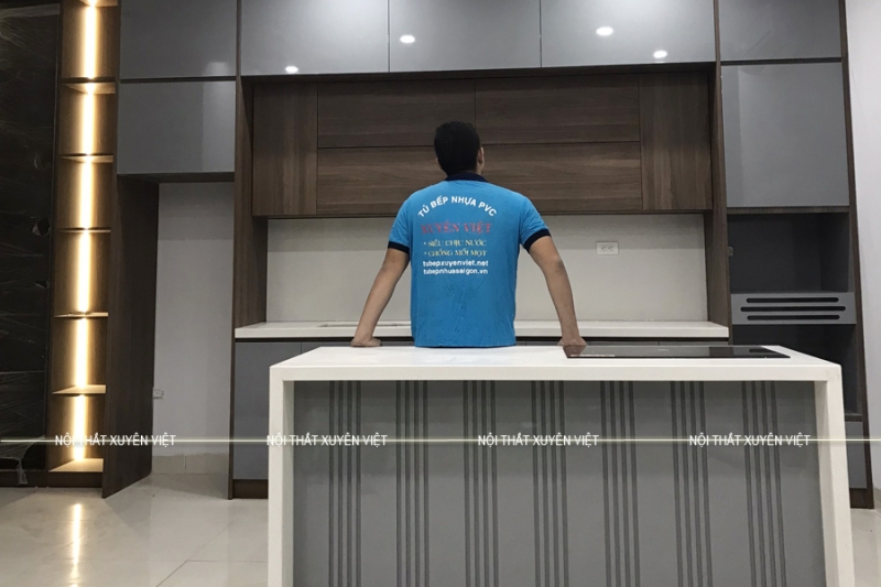Mẫu tủ bếp chung cư đẹp thông minh thi công toàn quốc