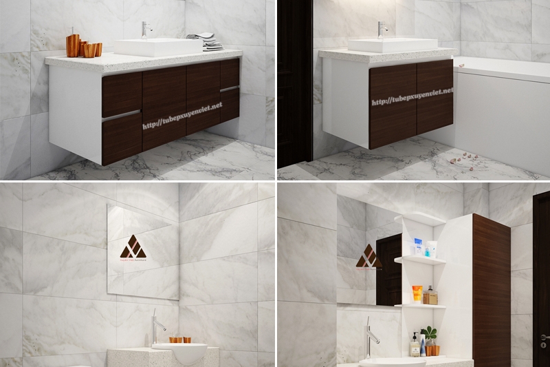 6 bộ tủ lavabo nhựa thiết kế nhà anh Ngọc - Biệt Thự Vinhome Mỹ Đình