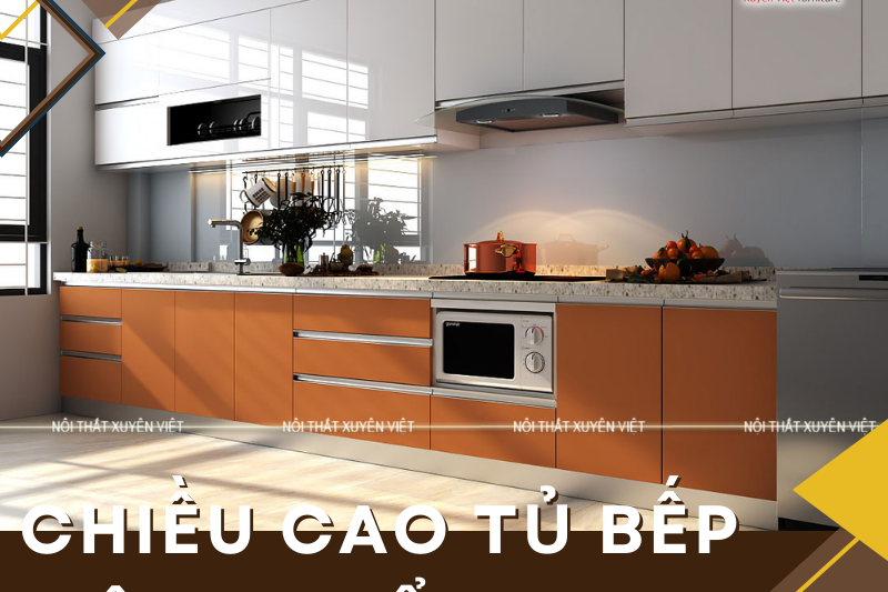 Chiều cao tủ bếp tiêu chuẩn theo chiều cao trung bình người Việt