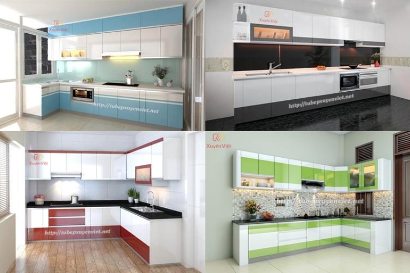 Những mẫu tủ bếp đẹp cho tủ bếp có sẵn khung bê tông