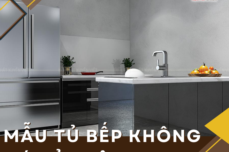 Tổng hợp các mẫu tủ bếp không có tủ trên bằng nhựa PVC đẹp