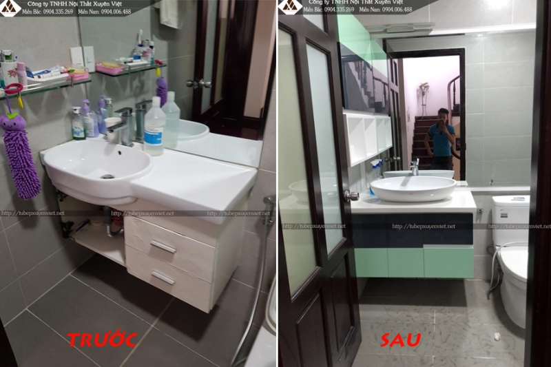 Những mẫu tủ chậu lavavo 'lột xác' phòng tắm