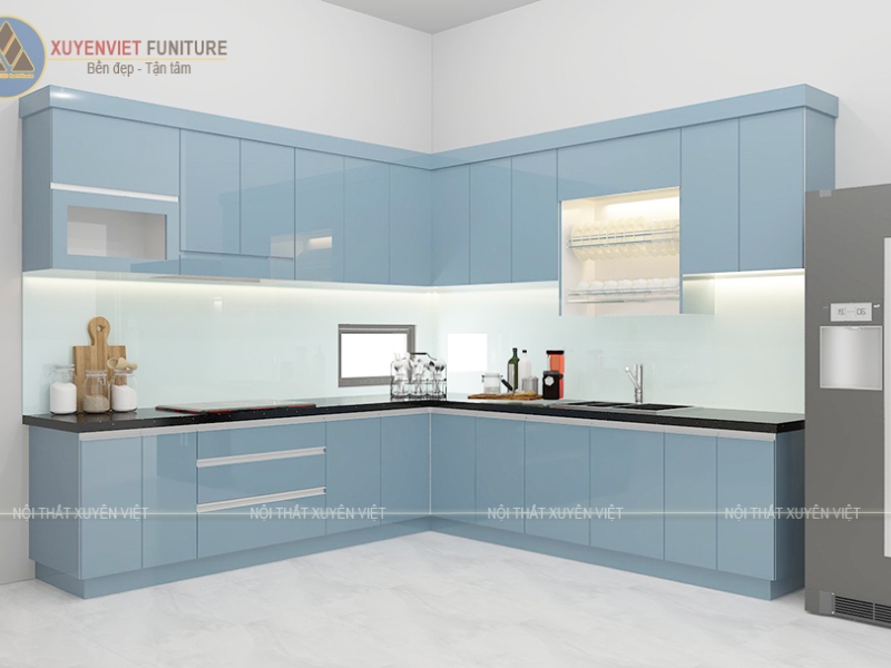 Mát mắt với mẫu tủ bếp nhựa acrylic nhà chị Thủy - Long Khánh