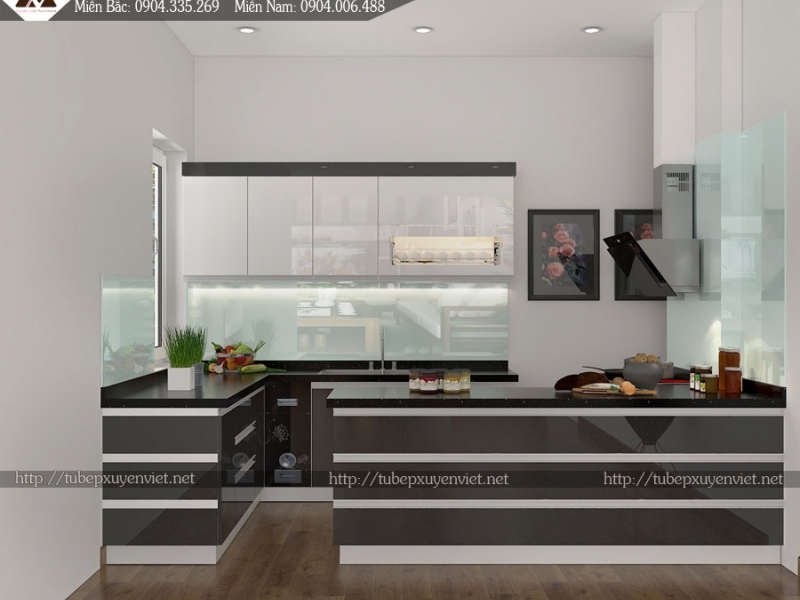 Mẫu tủ bếp nhựa acrylic anh Vinh - Hạ Long, Quảng Ninh