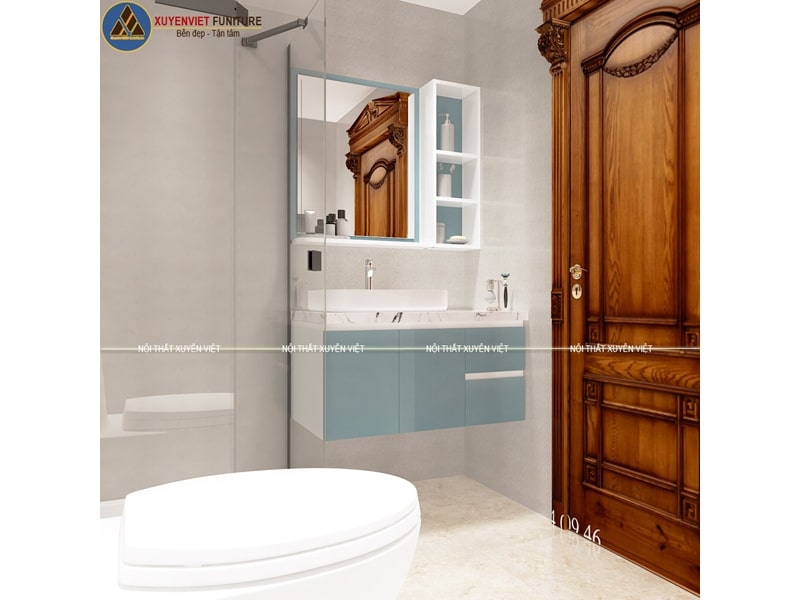 Mẫu tủ lavabo tông màu pastel 2021 XVL760