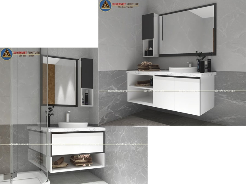 MẪU TỦ LAVABO ĐẸP BẰNG NHỰA ĐẶC CAO CẤP XVL730