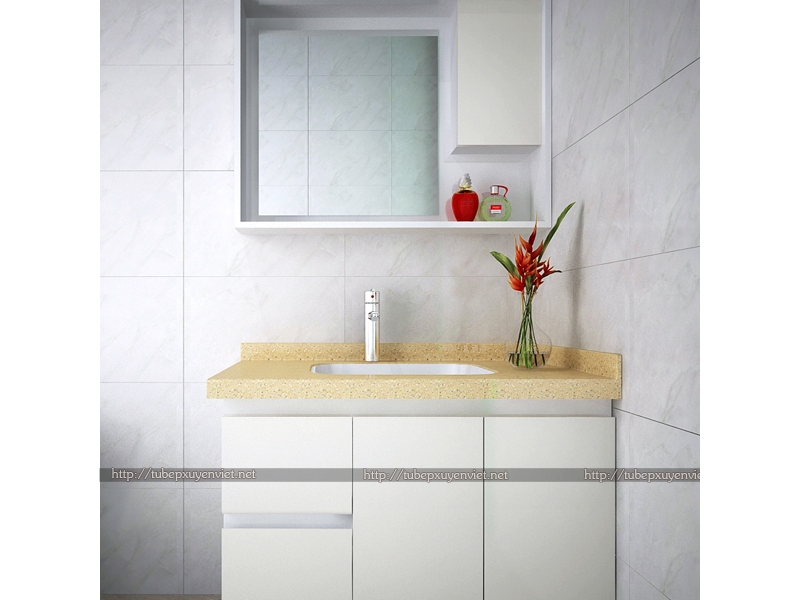 MẪU TỦ LAVABO ĐẸP MÀU TRẮNG KEM XVL663