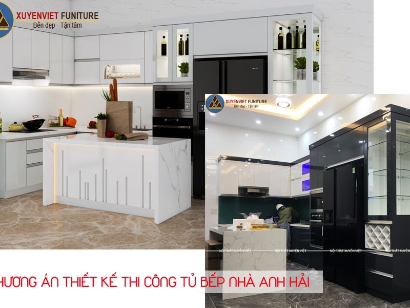 Thiết kế thi công tủ bếp Acrylic nhà anh Hòa - Nam Hải, Hải Phòng