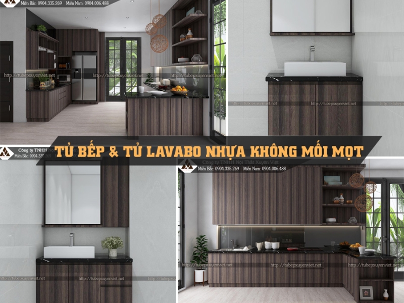 TỦ BẾP & TỦ LAVABO BẰNG NHỰA NHÀ CHỊ CADY - QUY NHƠN