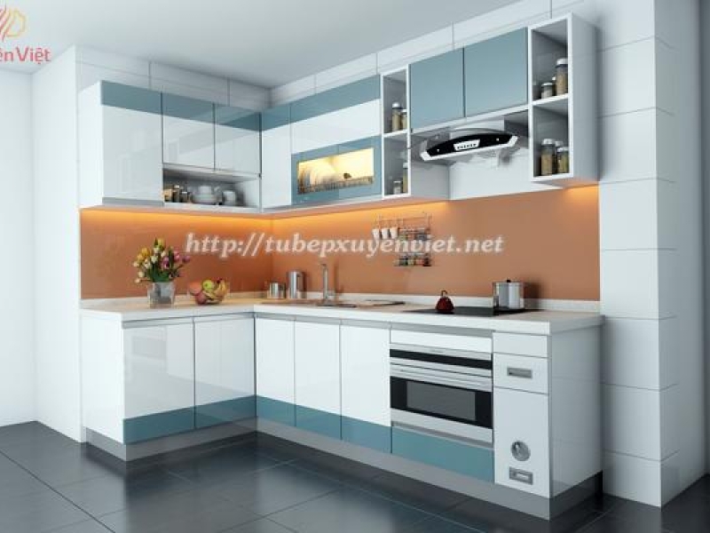 TỦ BẾP ĐẸP HÌNH CHỮ L XV025