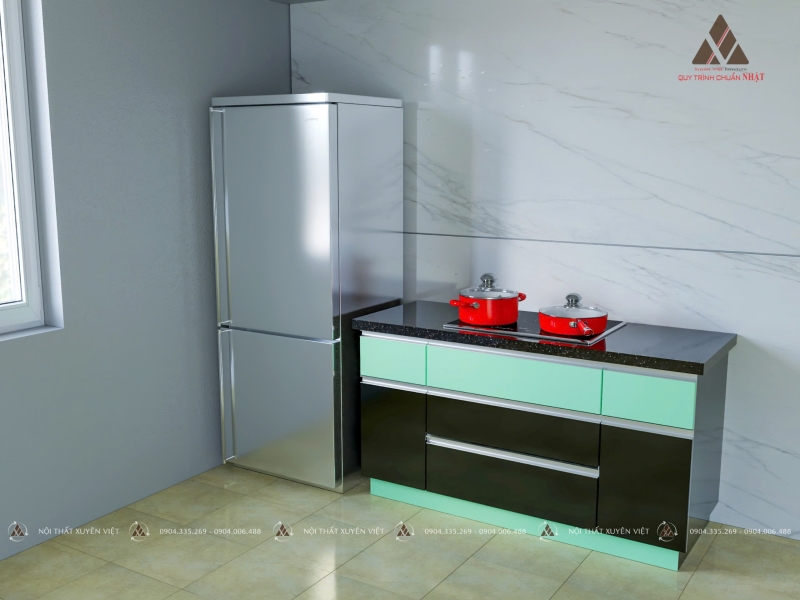 Tủ Bếp Nhựa Phủ Sơn Chữ I Nhỏ Gọn Tiện Nghi Nhà Cô Phượng Ở Bình Tân